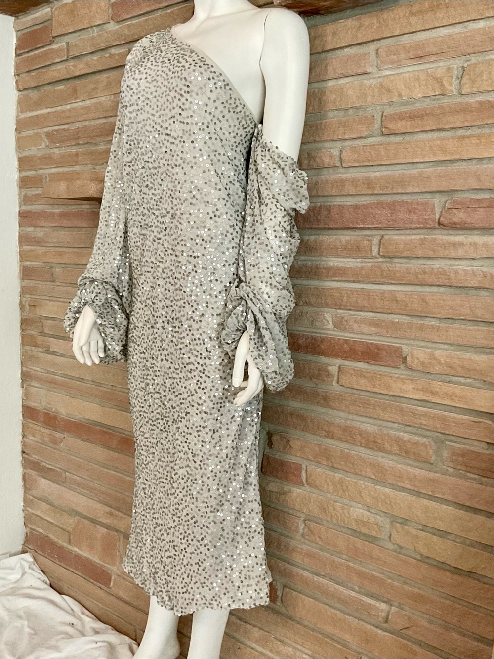 Jen’s Pirate Booty Stage Presence Sequined Dress Silver Gray Large - Flawed - Picture 10 of 11